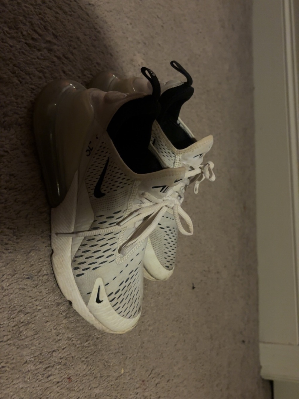 Nike Kids White and Black Breathable Athletic Sneakers